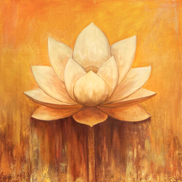 Lotus Light – Sacred Serenity Lotus Flower "Lotus Light – Sacre…" başlıklı Tablo Sasha Tovstik tarafından, Orijinal sanat, Petrol
