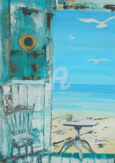 Peinture intitulée "Porte ouverte sur l…" par Brigitte Barcelo, Œuvre d'art originale, Acrylique