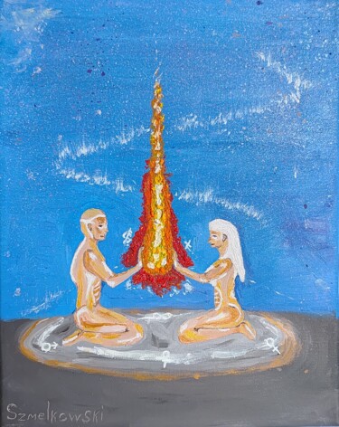 Painting titled "Flux 24×30 S.Szmelk…" by Stanisław Szmelkowski (Ermolaev), Original Artwork, Oil