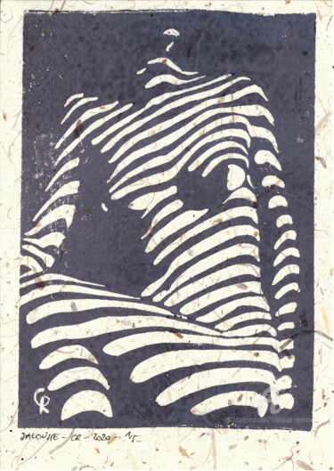Prenten & gravures getiteld "Jalousie" door Christian Reimann, Origineel Kunstwerk, Linosnede