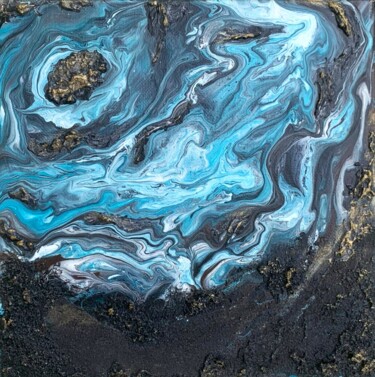 Painting titled "UNE PERLE DANS L'OC…" by Luna Quere, Original Artwork, Acrylic Mounted on Wood Stretcher frame