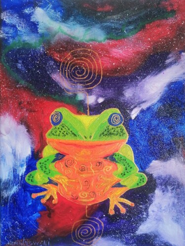 绘画 标题为“space toad 30×40 S.…” 由Stanisław Szmelkowski (Ermolaev), 原创艺术品, 油