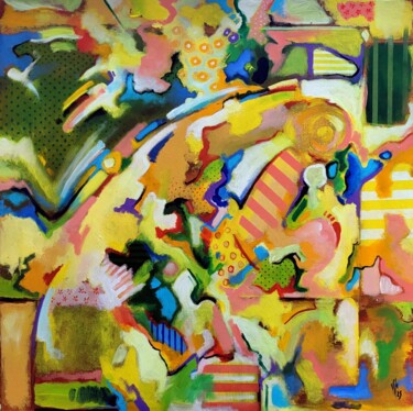 Peinture intitulée "L'homme qui boit" par Pascal Buffard, Œuvre d'art originale, Acrylique Monté sur Châssis en bois