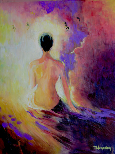 绘画 标题为“Entre Luz e Silêncio” 由Ildemarina Rodrigo, 原创艺术品, 丙烯 安装在木质担架架上