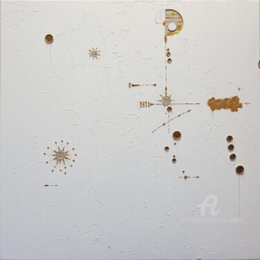 Digitale Kunst getiteld "Discovering new uni…" door Davina Dugnas, Origineel Kunstwerk, Digitale collage Gemonteerd op Frame…
