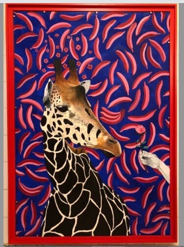 Peinture intitulée "Pink Banana" par Frank Guillard, Œuvre d'art originale, Huile Monté sur Châssis en bois