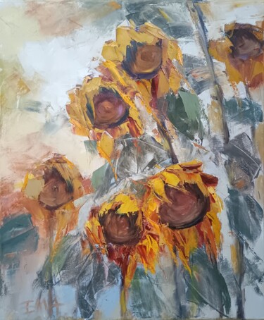 Pintura intitulada "MATURE LOVE" por Emilia Milcheva, Obras de arte originais, Óleo Montado em Armação em madeira