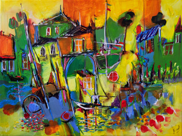 Pittura intitolato "Soleil sur Trentemo…" da Muriel Cayet, Opera d'arte originale, Acrilico Montato su Telaio per barella in…
