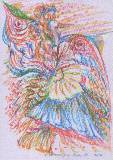 Pittura intitolato "9. fashion Bird" da Tanya Dolya, Opera d'arte originale, Pastello