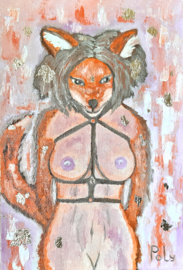 绘画 标题为“Furry character - n…” 由Poly, 原创艺术品, 油 安装在木板上