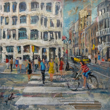 VISTA DE LA PEDRERA BARCELONA Pittura intitolato "VISTA DE LA PEDRERA…" da Josep Pozo, Opera d'arte originale, Acrilico