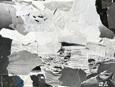 Painting titled "À travers le miroir…" by Michel Teulé, Original Artwork, Collages