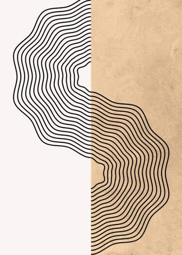 数字艺术 标题为“Abstract Lines on T…” 由春宇 关, 原创艺术品, AI生成的图像 安装在纸板上