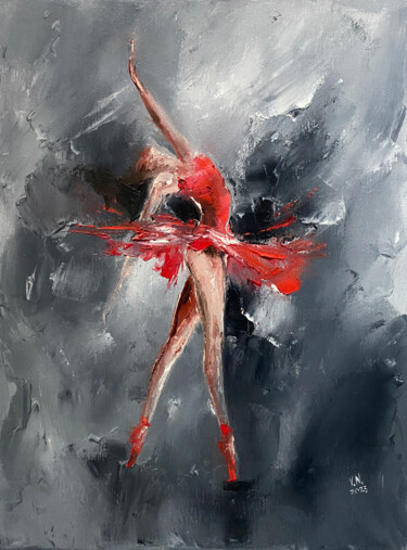 Картина под названием "Ballerina 18" - Volodymyr Nezdiimynoha, Подлинное произведение искусства, Масло Установлен на Деревян…