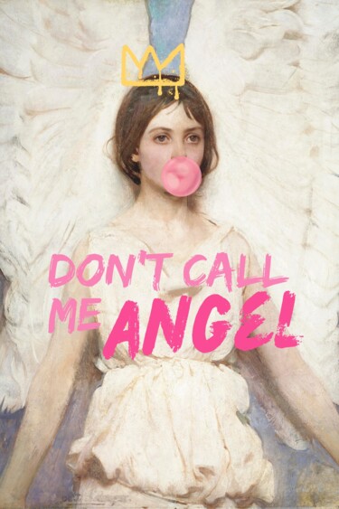 Digitale Kunst getiteld "Rebel Angel: Bubble…" door Chun Yu Guan, Origineel Kunstwerk, AI gegenereerde afbeelding Gemonteerd…