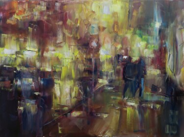 제목이 "À travers la pluie…"인 미술작품 Marta Lipowska로, 원작, 기름 나무 들것 프레임에 장착됨