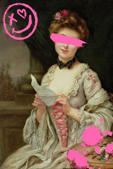 Digitale Kunst getiteld "Victorian Romance L…" door Chun Yu Guan, Origineel Kunstwerk, AI gegenereerde afbeelding Gemonteerd…