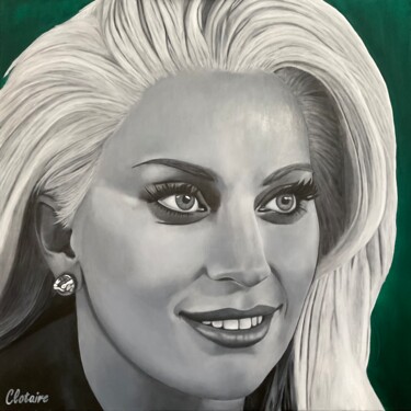 Painting titled "Lady Gaga" by Clotaire Charriere, Original Artwork, Oil