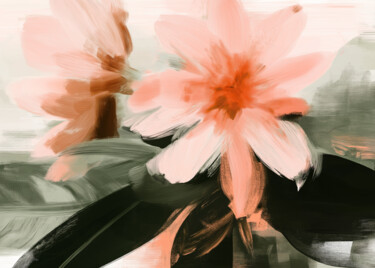 Digital Arts titled "Elegant Blossoms -…" by Chun Yu Guan, Original Artwork, AI generated image Mounted on Cardboard