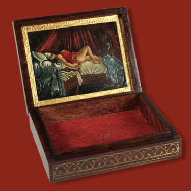 Pittura intitolato "L'Amour du lit" da Eros Bridot, Opera d'arte originale, Tempera