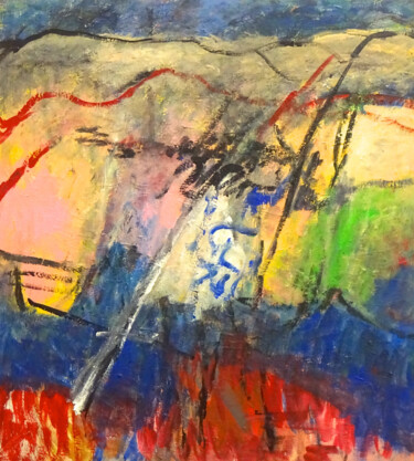 绘画 标题为“Composition 7217” 由Engelina Zandstra, 原创艺术品, 丙烯 安装在木质担架架上