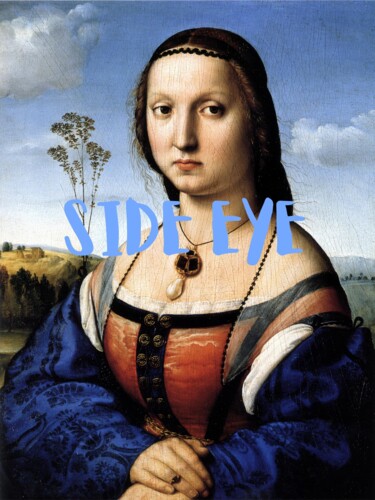 数字艺术 标题为“"Side Eye" Renaissa…” 由春宇 关, 原创艺术品, AI生成的图像 安装在纸板上