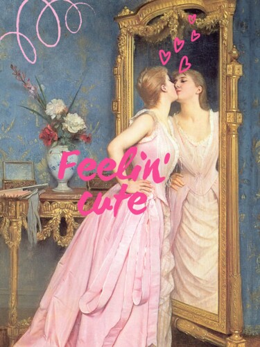 数字艺术 标题为“'Feelin' Cute': Vin…” 由春宇 关, 原创艺术品, AI生成的图像 安装在纸板上