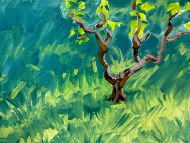 Картина под названием "Grape Vine" - Chisha Paszczyk, Подлинное произведение искусства, Масло Установлен на Другая жесткая п…