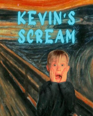 数字艺术 标题为“Kevin's Scream - E-…” 由春宇 关, 原创艺术品, AI生成的图像 安装在纸板上