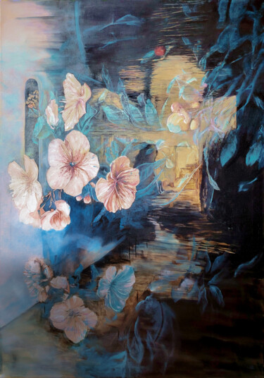 绘画 标题为“The Invisible Dawn” 由Nicoleta Nica, 原创艺术品, 油 安装在木质担架架上