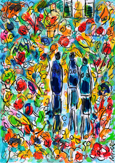 Painting titled "Niçoises" by Jean Mirre, Original Artwork, Oil