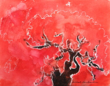 Painting titled "L'érable" by Michel Constant, Original Artwork, Watercolor