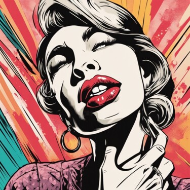 数字艺术 标题为“Retro Pop Art Portr…” 由Harshil Rathod, 原创艺术品, 数字油画
