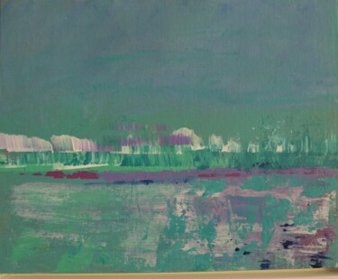 Painting titled "abstrakte Landschaf…" by Barbara Schwehn, Original Artwork, Acrylic Mounted on Cardboard