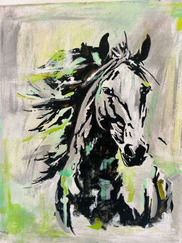 Pittura intitolato "Caballo" da Jeronimo Diaz Sanchez, Opera d'arte originale, Acrilico Montato su Telaio per barella in leg…