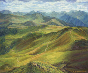 Pittura intitolato "In search of Shangr…" da Lana Korolievskaia, Opera d'arte originale, Olio