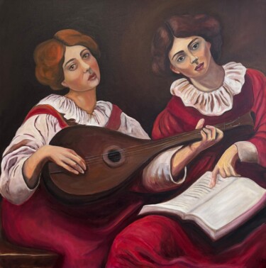 The Last Note – Figurative Oil Painting, Original artwork Pittura intitolato "The Last Note – Fig…" da Hanna Kochet, Opera d'arte originale, Olio Montato su Telaio per barella in leg…