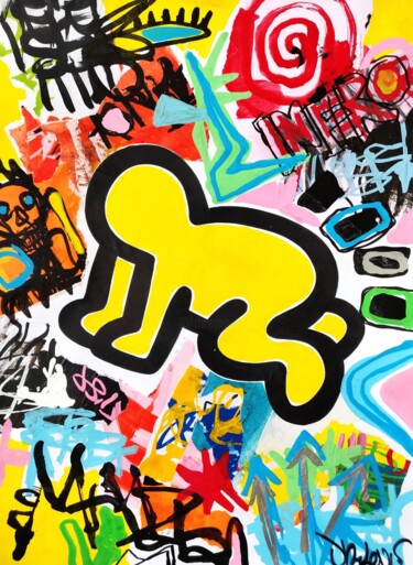 Schilderij getiteld "Haring super pop" door Dr. Love, Origineel Kunstwerk, Acryl
