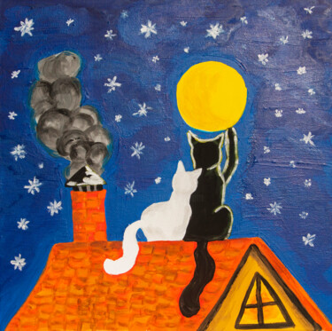 I will get the moon out of the sky for you Pintura titulada "I will get the moon…" por Irina Afonskaya, Obra de arte original, Acrílico Montado en Bastidor de camilla…