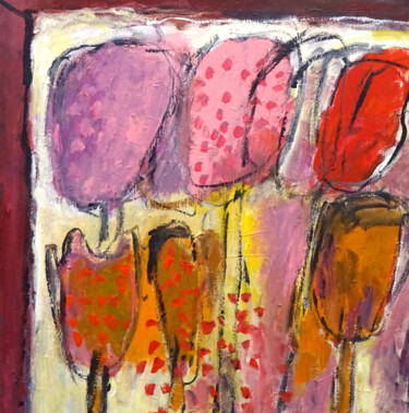 제목이 "Composition 7101"인 미술작품 Engelina Zandstra로, 원작, 아크릴 나무 들것 프레임에 장착됨