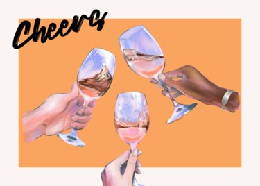 제목이 "Cheers to Celebrati…"인 디지털 아트 春宇 关로, 원작, AI 생성 이미지 판지에 장착됨