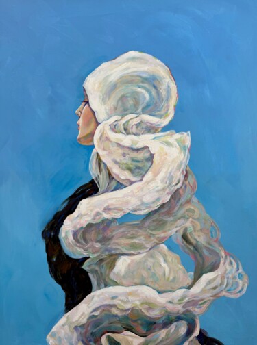 Painting titled "Veil of the Wind" by Marina Mark, Original Artwork, Acrylic