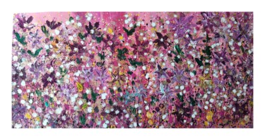 Schilderij getiteld "Fleurs sauvages" door Myriam Carbonnier, Origineel Kunstwerk, Acryl