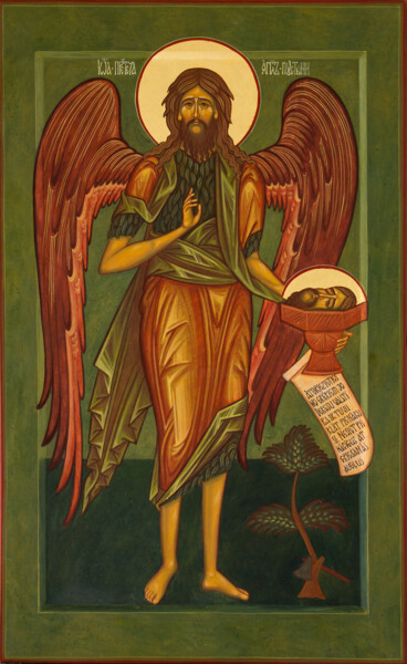 Pittura intitolato "Saint John the Fore…" da Evija Rudzite, Opera d'arte originale, pigmenti