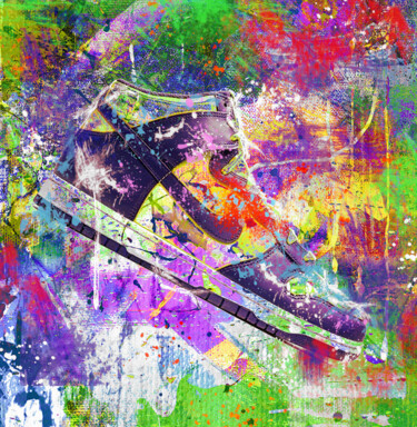 street art basket montante 3 Digitale Kunst getiteld "street art basket m…" door Yank, Origineel Kunstwerk, Digitale collage Gemonteerd op Frame voor hou…