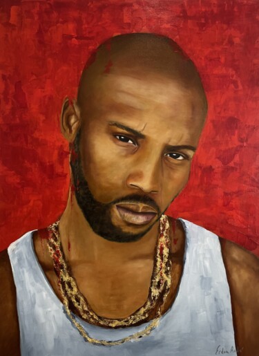 Картина под названием "DMX" - Erdna Andre, Подлинное произведение искусства, Масло Установлен на Деревянная рама для носилок