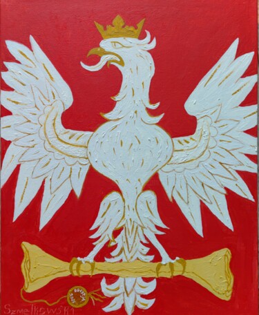 "Decyzja 24×30 S.Szm…" başlıklı Tablo Stanisław Szmelkowski (Ermolaev) tarafından, Orijinal sanat, Petrol