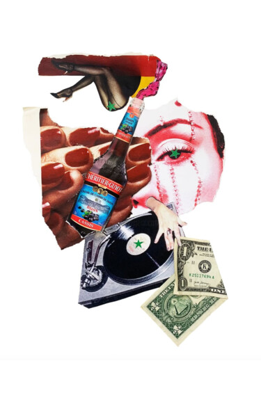 Collages titled "I'm Just A Gurl #1" by Juliet Bowi, Original Artwork, Collages Mounted on Cardboard