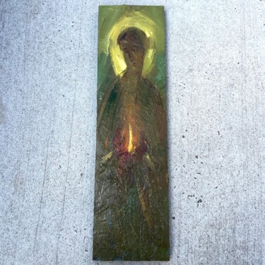 oil on wood "the fire" Картина под названием "oil on wood "the fi…" - Ivan Dragan, Подлинное произведение искусства, Масло