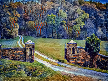 Printmaking titled "Threshold of Sereni…" by Lewis R Freitag I I I, Original Artwork, Digital Print Mounted on Wood Stretche…
